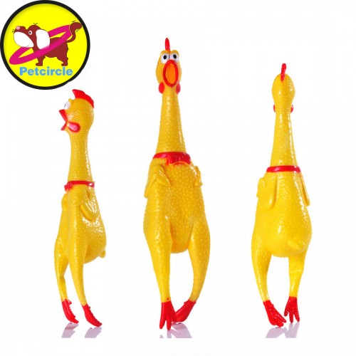 petcircle funny Dog Toys Rooster Crows Attract Puppy Dog and Cat Pet Squeak Toys Screaming Rubber