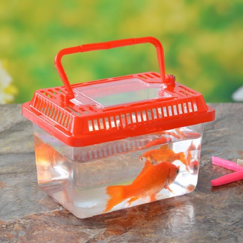 Aquarium Mini Fish Tank Goldfish bowl turtle Aquatic pet Reptile Tortoise cage feed box office Decor