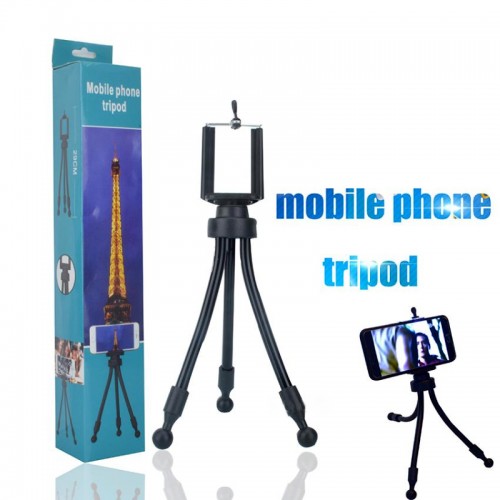  Mini Portable Flexible Universal Tripod with Clip Mount Holder for Mobile Phones