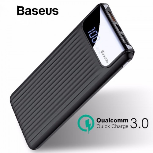Baseus 10000mAh LCD Quick Charge 3 0 Dual USB Power Bank