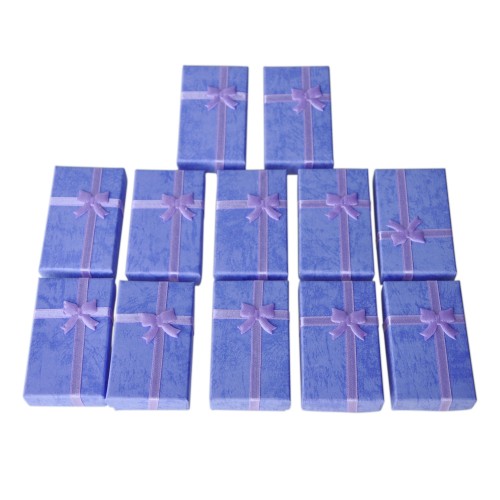 12 Pcs Luxury Purple Color Paper Card Jewelry Packaging Boxes For Pendant Bracelet Bangle Earring