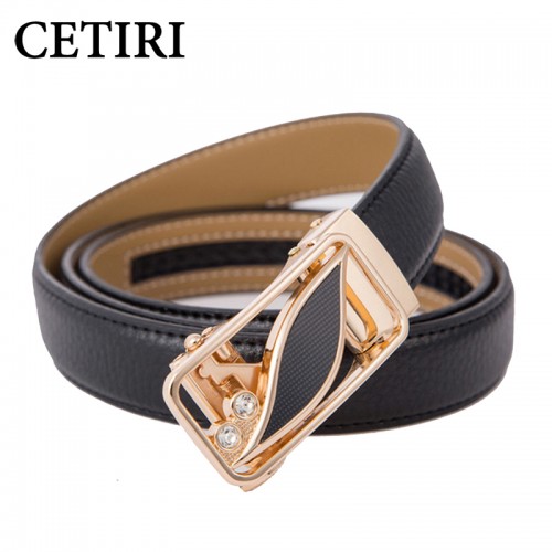 CETIRI 24 Style Fashion Leaf Automatic Buckle Belt Women High Quality Leather Belts Female Strap Waist