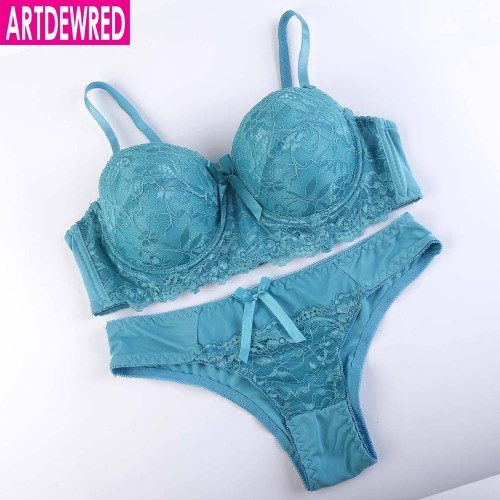 Intimates Set Women plus size Bra Sets Embroidered Lace Bra And Pantie ...