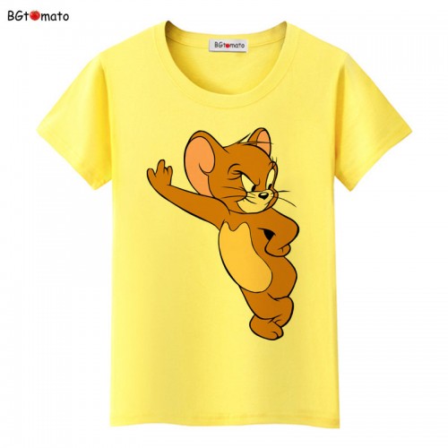 BGtomato t shirt Movie star Jerry mouse kawaii t shirt summer lovely cute t shirt