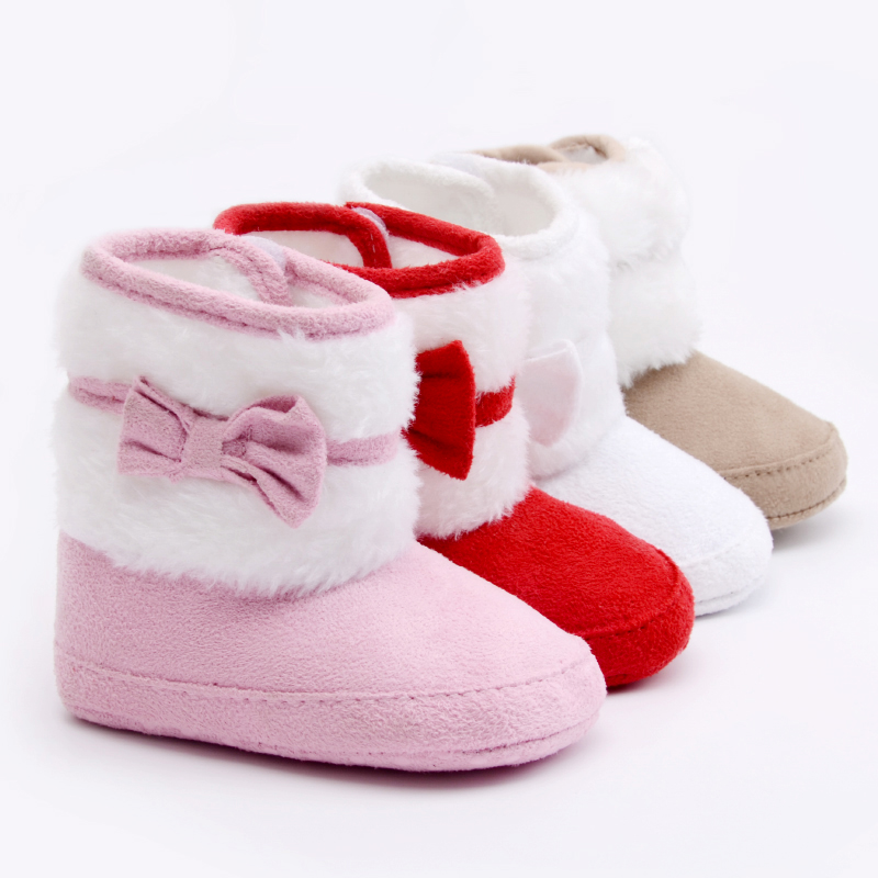2017-Knitting-Hand-made-Bowknot-Fleece-Snow-Boots-For-Baby-Girl-Boy-Anti-silp-Pr