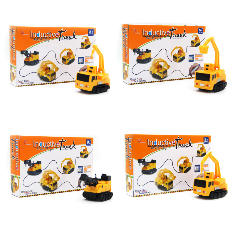 Mini Track Childrens Inductive Truck Tank Toy Car Magic Pen Draw Lines