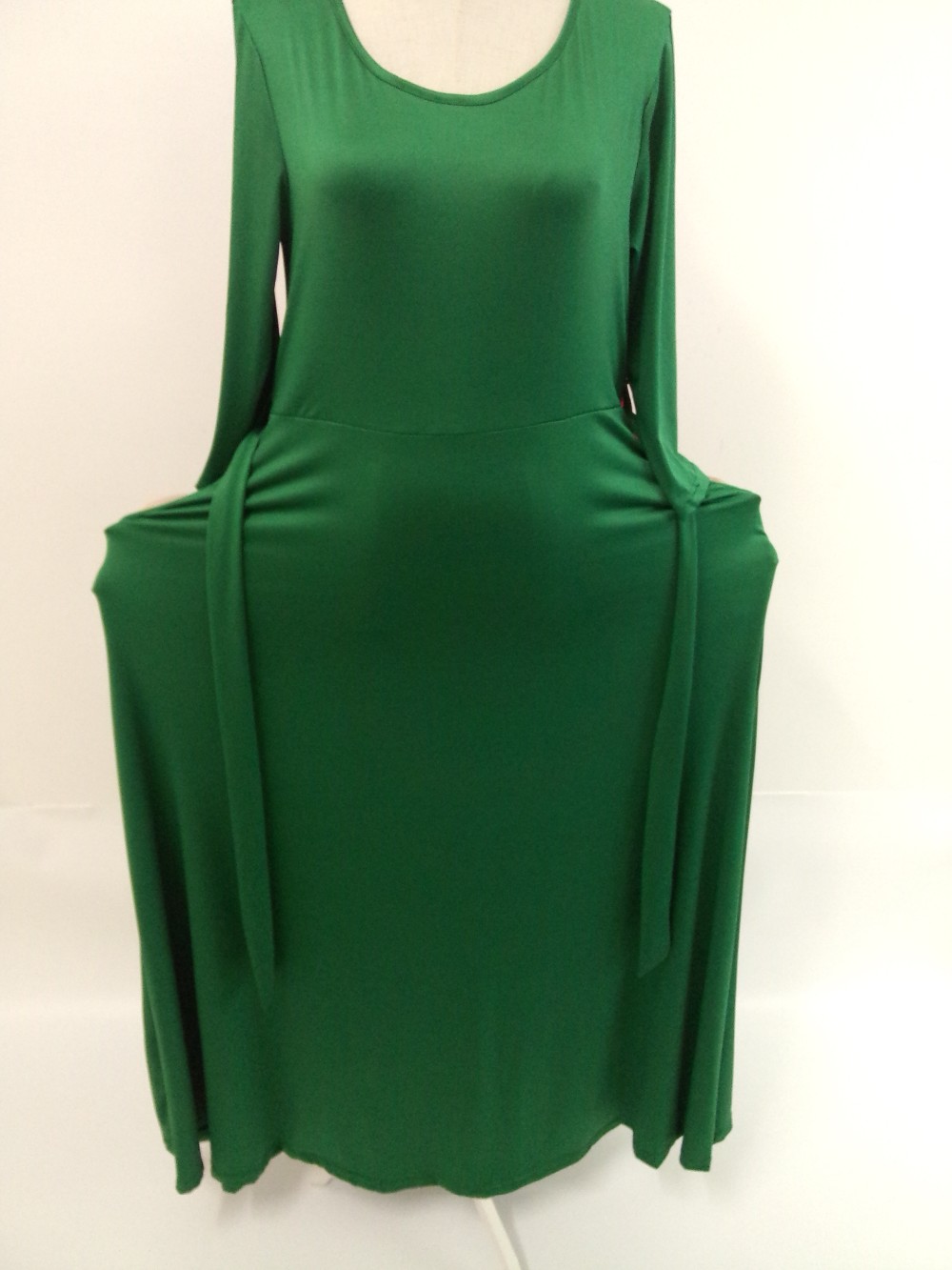 L-XXXL--2015-Winter-New-Women-Large-Size-Sexy-O-neck-long-sleeve-Loose-Sash-long